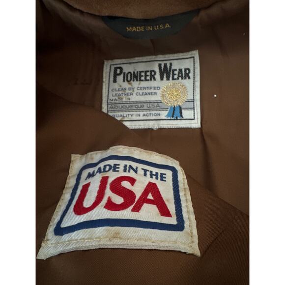 Vintage PIONEER WEAR 70s Suede Fringe Jacket made in USA size medium to large - Picture 12 of 16